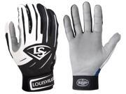1 pr Louisville Slugger BGS714 Adult X Small Black White Series 7 Batting Gloves
