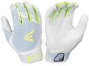 1pr Easton HF7 Hyperskin Womens Large White Optic Fastpitch Batting Gloves