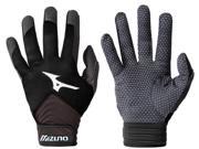 1 Pair Mizuno 330351 MVP X Large Black Adult Batting Gloves New In Wrapper!