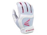 1 Pair Easton Stealth Core Large White Pink Fastpitch Womens Batting Gloves