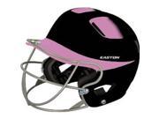 Easton Natural Two Tone Black Pink Junior Softball Batting Helmet w Mask