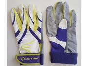 1 pr Easton Synergy II Womens Large Softball Batting Gloves White Purple Optic