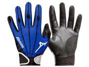 1 Pair Mizuno 330290 Vintage Pro Medium Royal Blue Youth Batting Gloves New!
