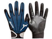 1 Pair Mizuno 330286 Vintage Pro Large Navy Blue Adult Batting Gloves New!
