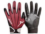 1 Pair Mizuno 330290 Vintage Pro Small Cardinal Red Youth Batting Gloves New!