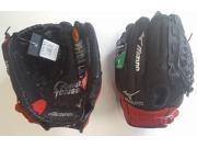 Mizuno GPP1075Y1B 10.75 Prospect Series Youth Red Black Leather Baseball Glove
