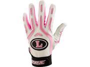 1pr Louisville BG26 Pro Design Adult X Large Breast Cancer Wh Pink Batting Glove