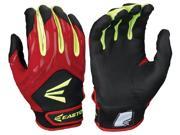 1pr Easton HF3 Hyperskin Youth Large Black Red Optic Fastpitch Batting Gloves