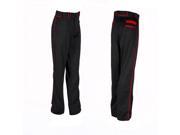 1Pr Combat Adult XX Large Black Red Loose Fit Piped Pants Baseball Softball