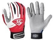 1 pr Louisville Slugger BGS714 Adult X Small Red White Series 7 Batting Gloves