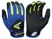 1pr Easton HF3 Hyperskin Womens Large Black Blue Optic Fastpitch Batting Gloves
