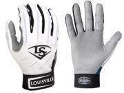 1 pr Louisville Slugger BGS714 Adult X Small White White Series 7 Batting Gloves