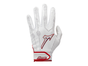 2017 1 Pair Mizuno 330363 Covert Adult X Large White Red Batting Gloves New!