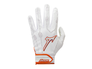 2017 1 Pair Mizuno 330363 Covert Adult Medium White Orange Batting Gloves New!