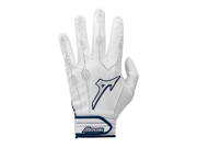 2017 1 Pair Mizuno 330363 Covert Adult X Large White Navy Blue Batting Gloves