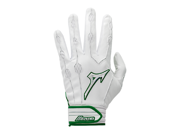 2017 1 Pair Mizuno 330363 Covert Adult Small White Forest Green Batting Gloves