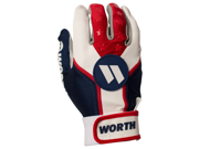 1 Pair Worth WBATGL Patriot Elite Adult X Large Red White Blue Batting Gloves
