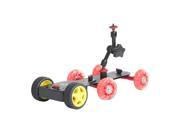Movo Photo CD1 DMRM Motorized Cine Skater Table Dolly Video Stabilizer System with Motorized Push Cart Trailer Articulating Magic Arm Mini