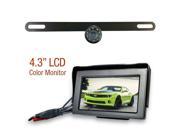Backup License Plate WIRED Bracket Camera with 4.3? LCD