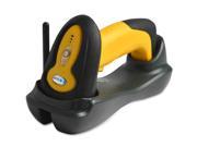 Aibao Wireless Higher Scanning Speed 1D Handheld laser Barcode Scanner Gun Free Adjustable Stand Yellow