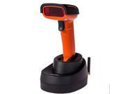 Netum NT 2800 Wireless Handheld Manual Automatic Portable Wireless Laser Barcode Scanner with Memory Inventory Bar Code Reader with Base Receiver Orange Fas