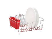 Deluxe Chrome plated Steel Small Dish Drainers Red