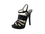 Michael Kors Arabella Platform High Heel Sandal Black Leather Studded Shoe