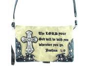CL 1120 Bible Verse Rhinestone Studded Cross Western Cross Body Bag