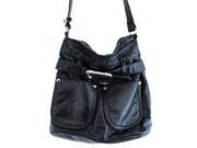 8224 Stone Washed Buckle Design Cross Body Bag