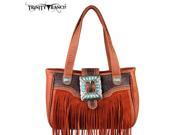TR30 8248 Montana West Trinity Ranch Fringe Design Handbag Brown