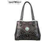 TR14 8036 Montana West Trinity Ranch Tooled Design Handbag Black