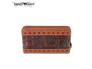 TR20 W003 Montana West Trinity Ranch Tooled Design Wallet Brown
