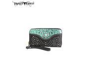 TR14 W003 Montana West Trinity Ranch Tooled Design Wallet Turquoise