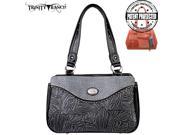 TR26G L8247 Montana West Trinity Ranch Tooled Design Collection Handbag Black