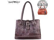 TR24G L8563 Montana West Trinity Ranch Tooled Design Concealed Handgun Collection Handbag Coffee