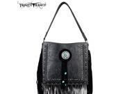 TR21 8360 Montana West Trinity Ranch Fringe Design Handbag Black