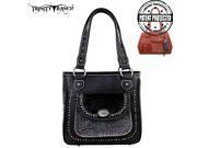 TR168G 8561 Trinity Ranch Tooled Design Collection Handbag Black