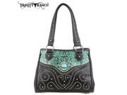 TR14 8036 Montana West Trinity Ranch Tooled Design Handbag Turquoise