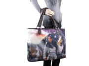 MW201 8112 Montana West Horse Art Canvas Tote Bag Laurie Prindle Collection Tan