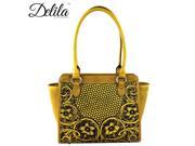 LEA 6014 Delila 100% Genuine Leather Tooled Collection Yellow