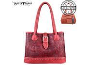 TR24G L8563 Montana West Trinity Ranch Tooled Design Concealed Handgun Collection Handbag Red