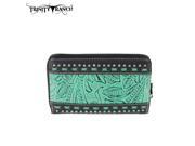 TR20 W003 Montana West Trinity Ranch Tooled Design Wallet Black