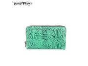 TR24 W003 Montana West Trinity Ranch Tooled Design Wallet Turquoise