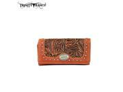 TR168 W002 Trinity Ranch Tooled Collection Wallet Brown