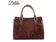 LEA 6013 Delila 100% Genuine Leather Tooled Collection Coffee