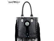 TR21 8359 Montana West Trinity Ranch Fringe Design Handbag Black