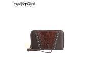 TR12 W003 Montana West Trinity Ranch Tooled Design Wallet Coffee