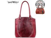 TR23G 8571 Montana West Trinity Ranch Tooled Design Concealed Handgun Handbag Red