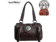 TR04G 8246A Montana West Trinity Ranch Tooled Design Concealed Handbag Collection Coffee