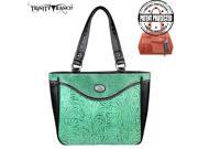 TR26G L8317 Montana West Trinity Ranch Tooled Design Concealed Gandgun Collection Handbag Turquoise
